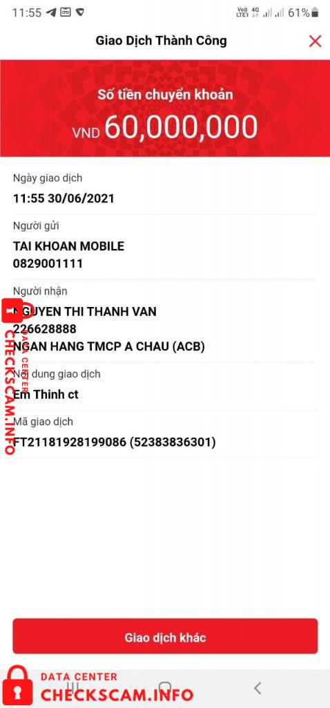 针对的证据 Nguyen Thi Thanh Van