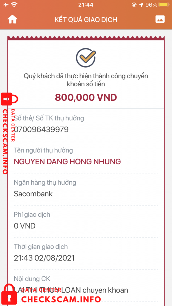 针对的证据 Nguyen Dang Hong Nhung