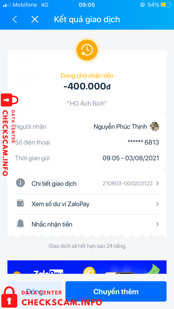 针对的证据 Nguyễn Phúc Thịnh