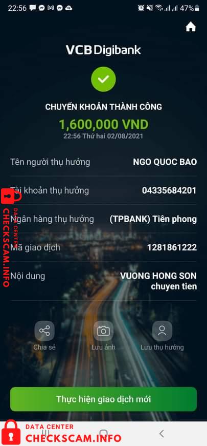 针对的证据 Ngô Quốc Bảo