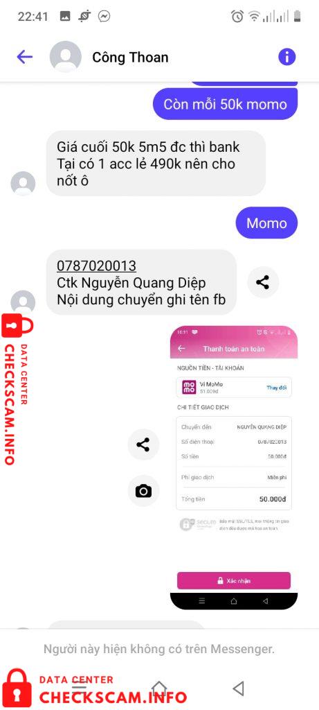 针对的证据 Nguyễn Công Thoan