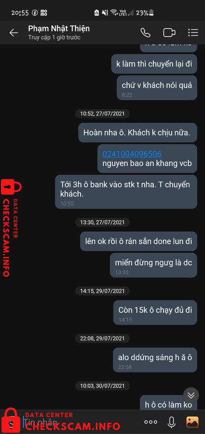 针对的证据 Phạm Nhật Thiện