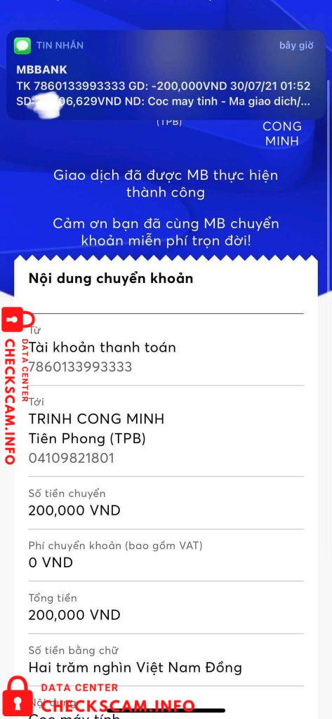 针对的证据 Trinh Cong Minh