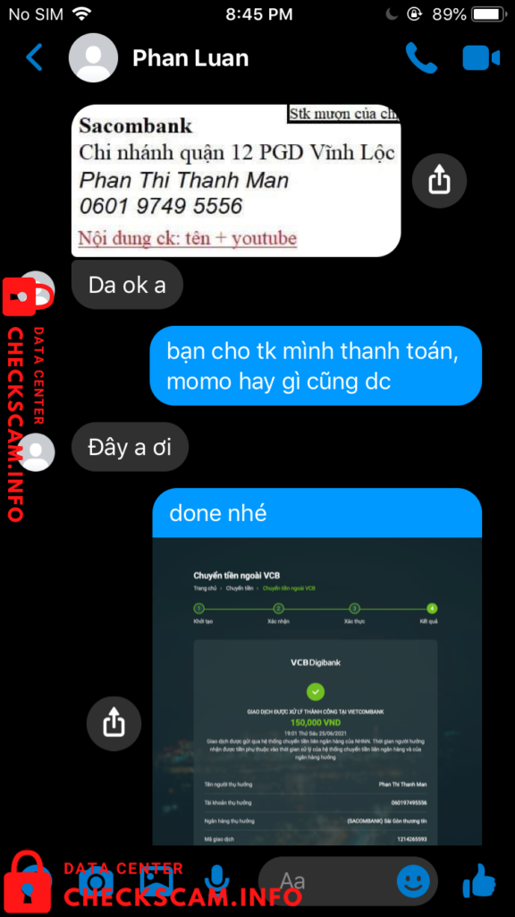 Bukti melawan Phan Thi Thanh Man