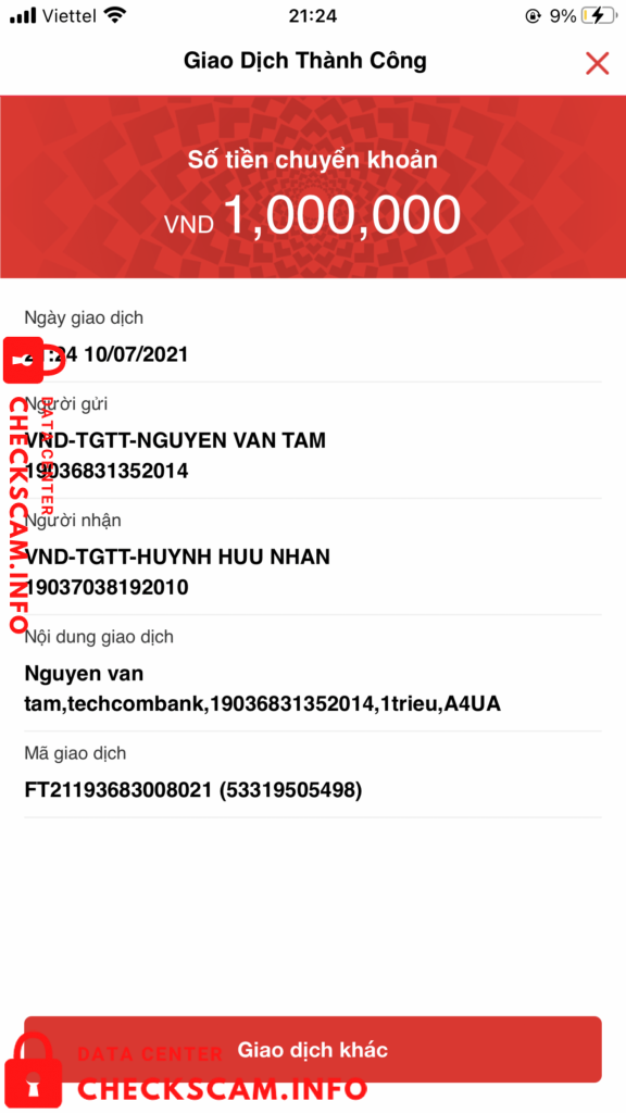 Bukti melawan Huỳnh Hữu Nhân