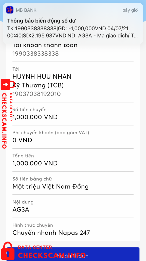 Bukti melawan Huynh Huu nhan