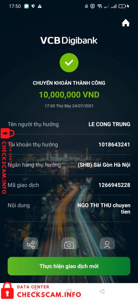 Bukti melawan Lê Công Trung