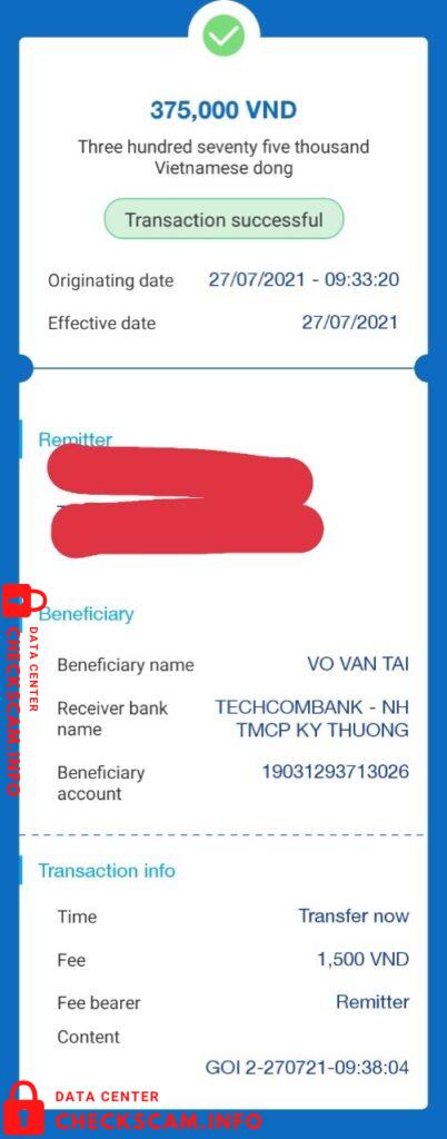 Evidencia contra Võ Văn Tài