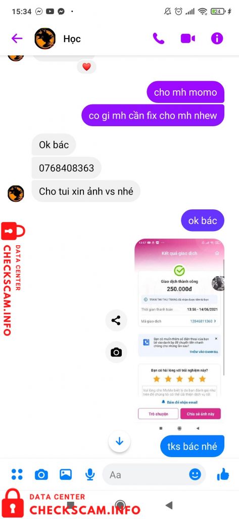 หลักฐานที่เป็นโทษต่อ Tran Thi Thu Trang