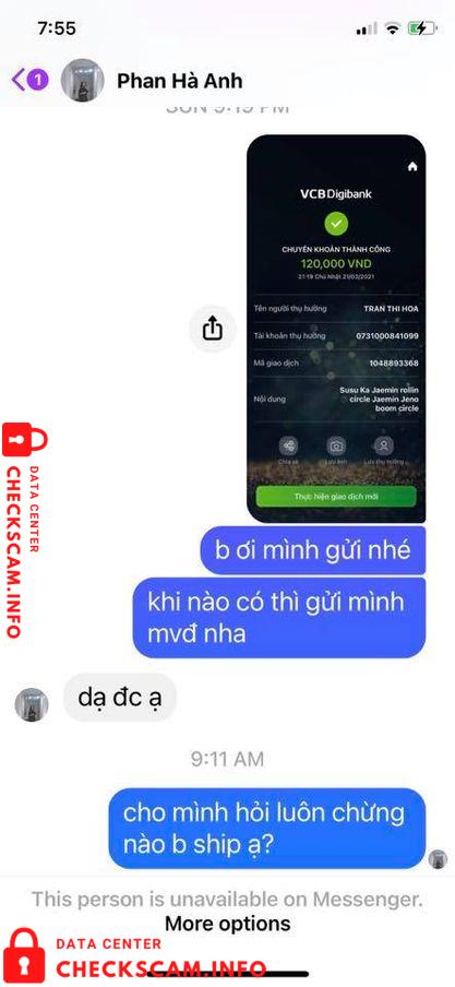หลักฐานที่เป็นโทษต่อ Tran Thi Hoa
