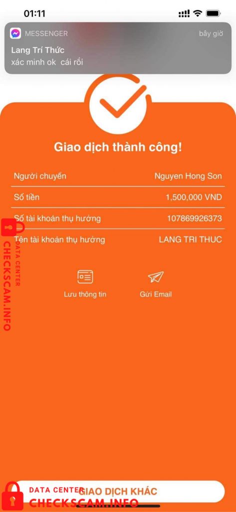 หลักฐานที่เป็นโทษต่อ Lang Tri Thuc