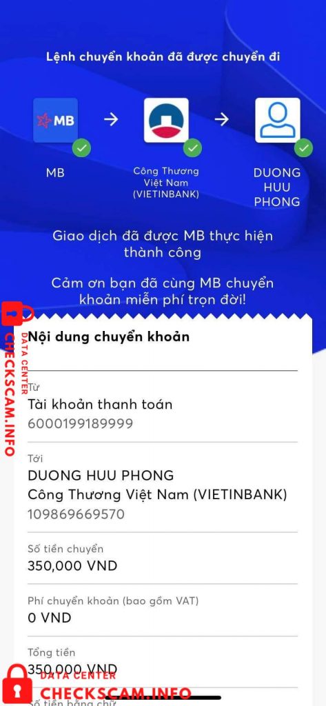 Evidência contra Duong Huu Phong