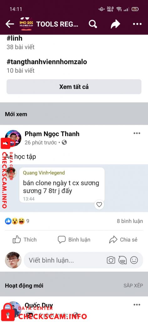 Evidência contra Phạm Ngọc Thanh