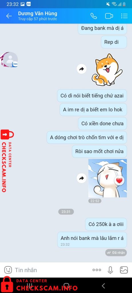 Evidência contra Dương Văn Hùng