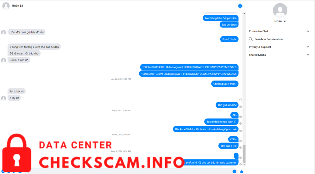 Evidência contra Lê Tấn Hoàn