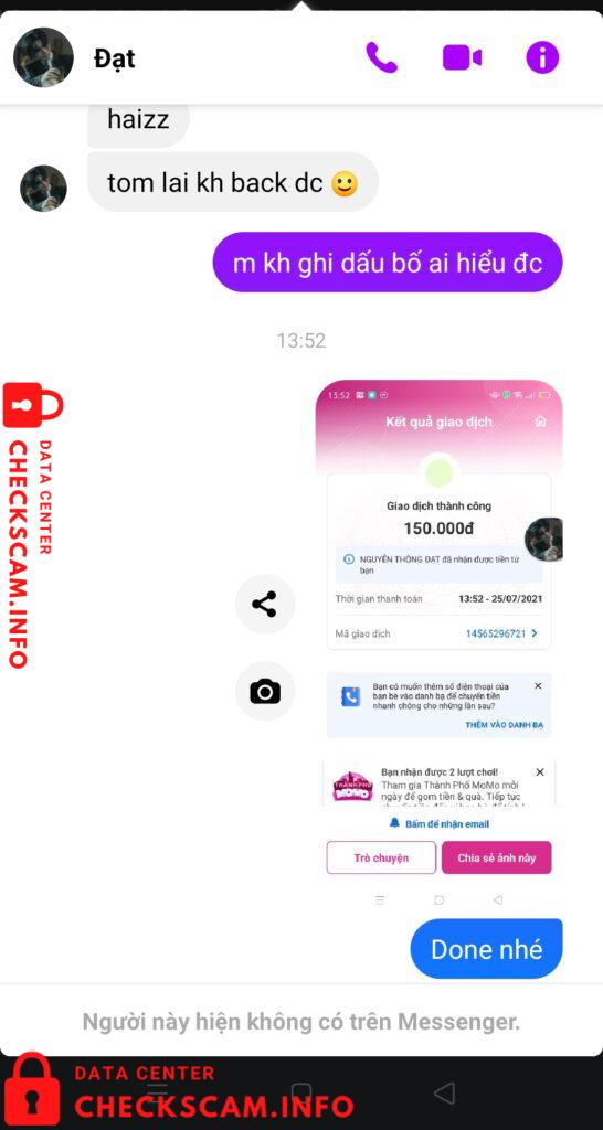 Evidência contra Nguyễn Thông Đạt