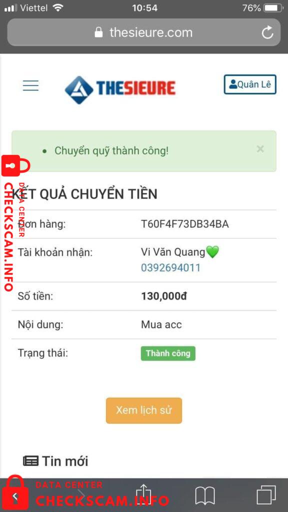 Evidência contra Vi Văn Quang