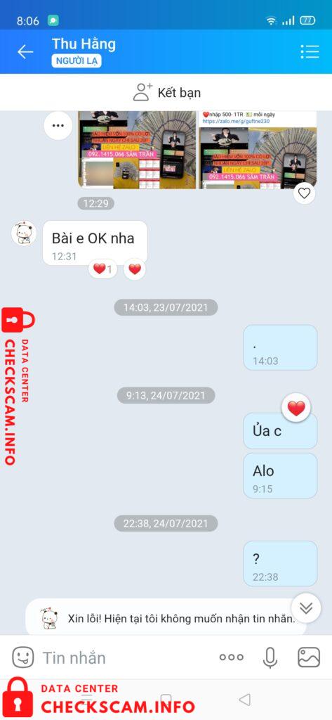 Evidência contra Sâm Trần