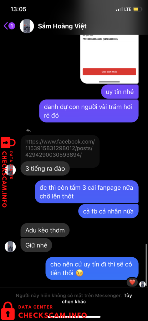 หลักฐานที่เป็นโทษต่อ Sầm Hoàng Việt