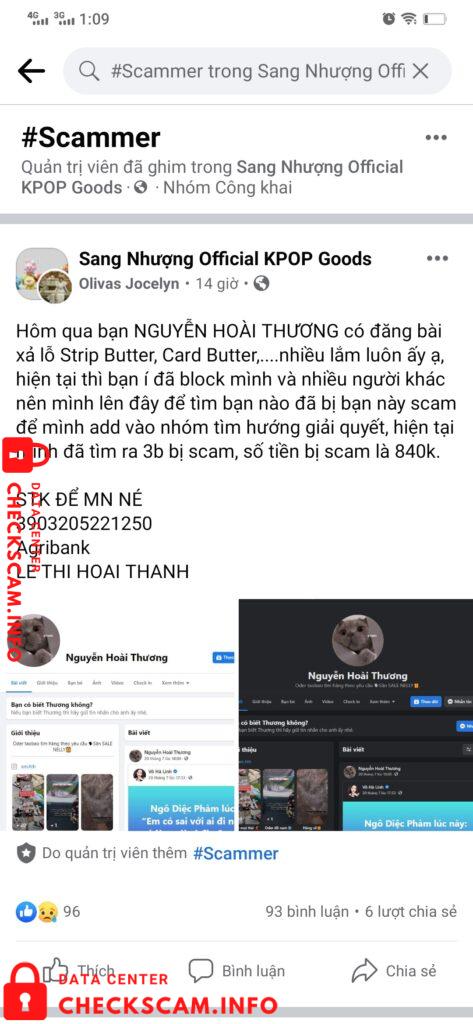 Evidência contra Le Thi Hoai Thanh