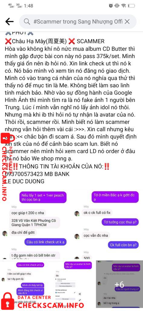 Evidência contra Le Duc Duong