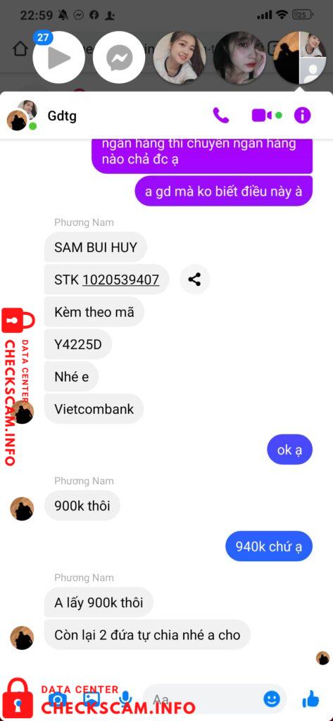 Evidência contra Bui Sam Huy