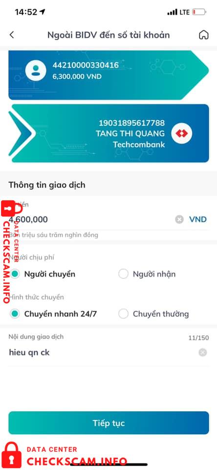 หลักฐานที่เป็นโทษต่อ Tang Thi Quang