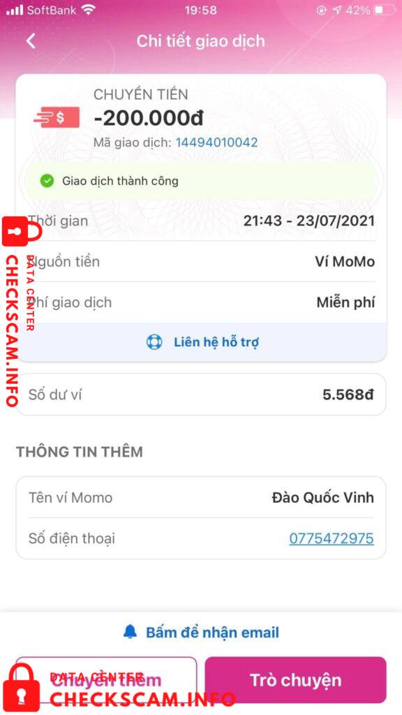 หลักฐานที่เป็นโทษต่อ Đào Quốc Vinh