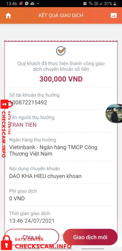 หลักฐานที่เป็นโทษต่อ Tran Tien