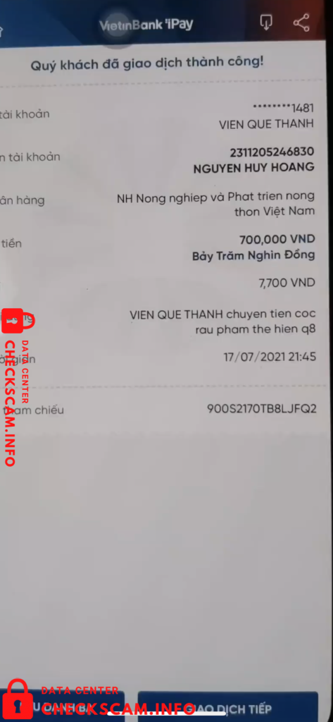 Evidence against Nguyễn Huy Hoàng