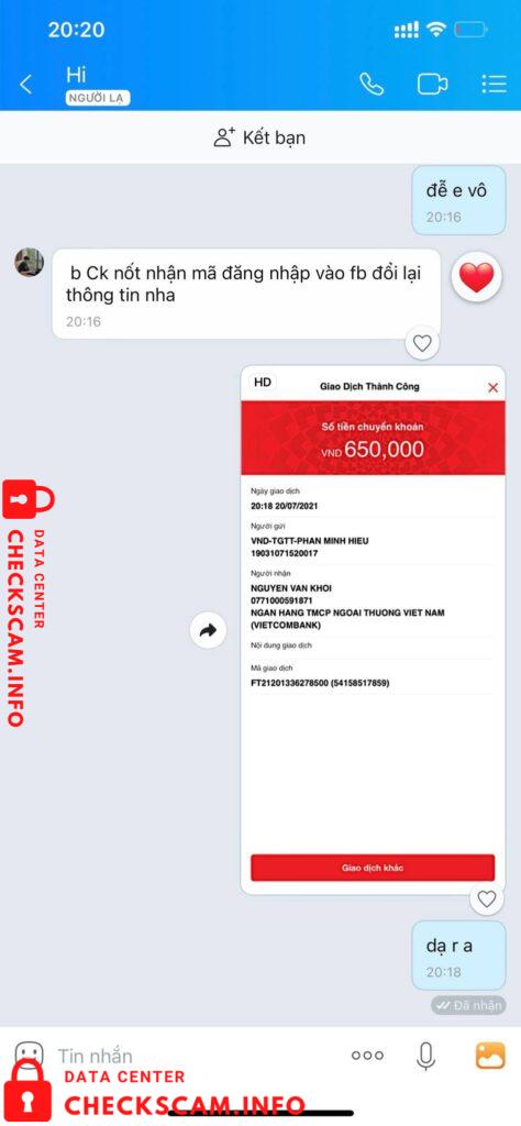 针对的证据 Nguyễn Văn Khởi