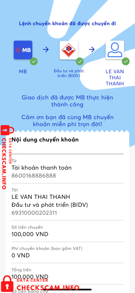 针对的证据 Lê Văn Thái Thanh