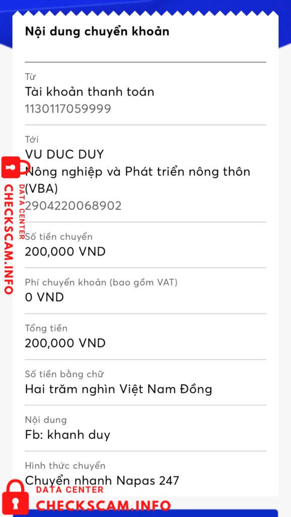 针对的证据 Vu Duc Duy