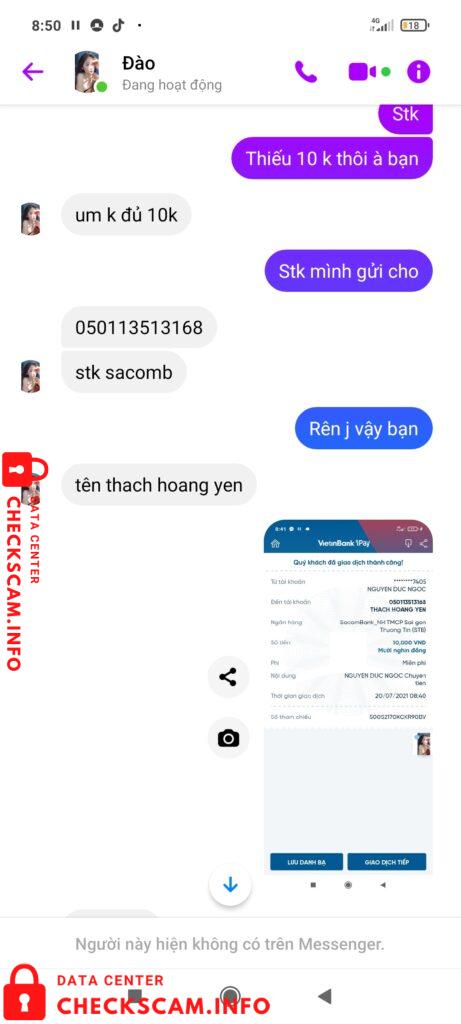 Evidence against Thach Hoang Yen
