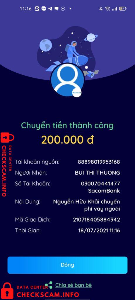 Evidence against Bui Thi Thuong