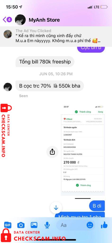 针对的证据 Nguyễn Thanh Huyền