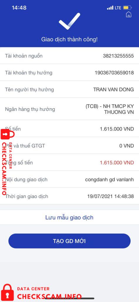 针对的证据 Tran Van Dong