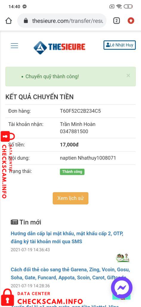 针对的证据 Trần Minh Hoàn