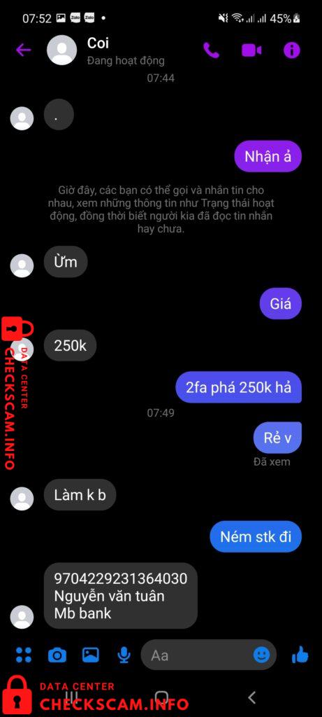 针对的证据 Nguyễn Văn Tuân