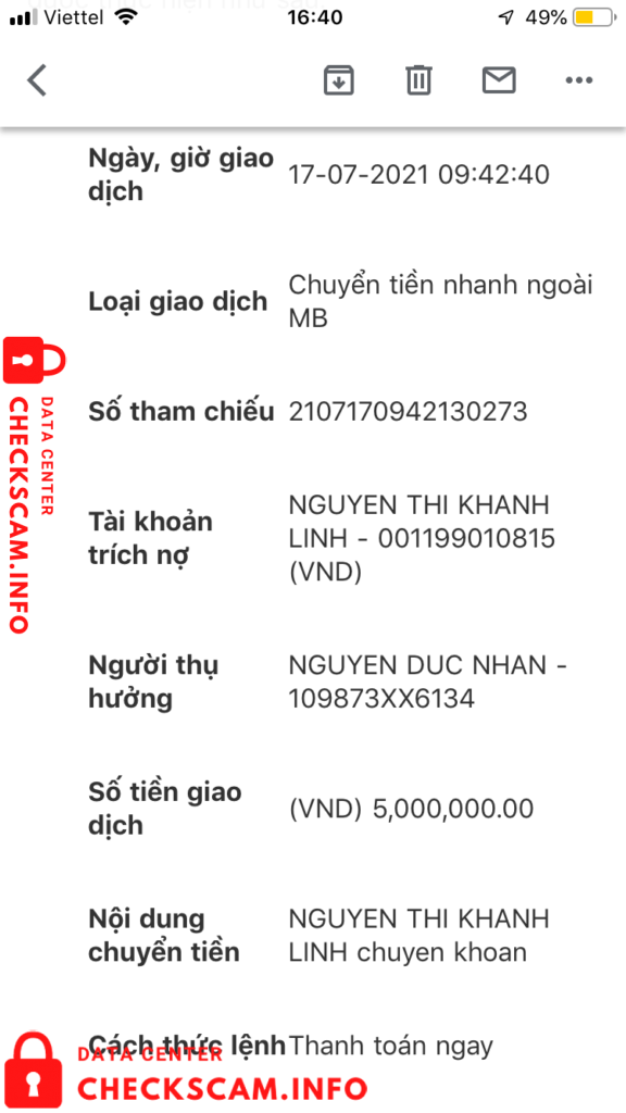 Evidence against Nguyen Duc Nhan