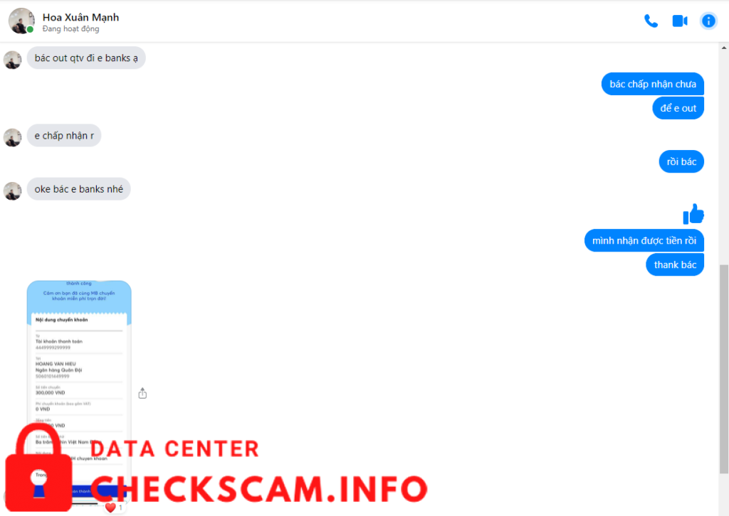 Evidence against Hoa Xuân Mạnh