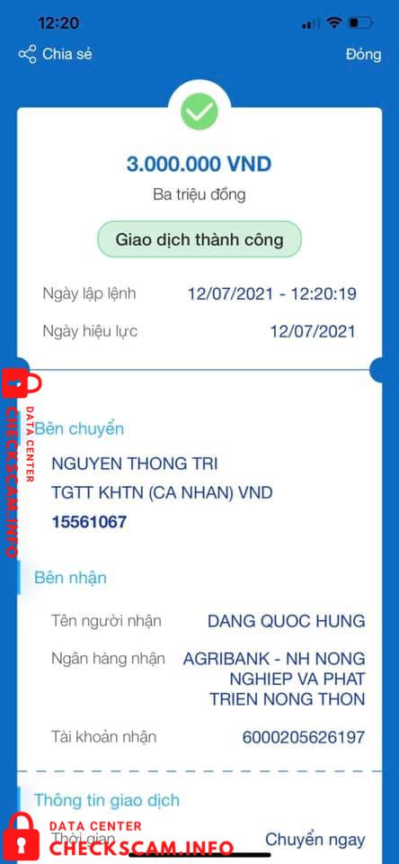 Evidence against Dang Quoc Hung