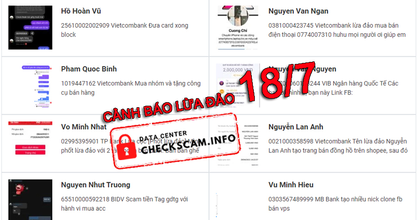 Evidence against DS Lừa đảo