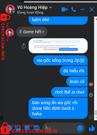Evidence against Vũ Hoàng Hiệp