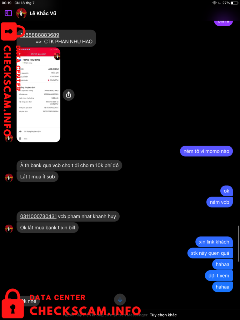 Evidence against Pham Nhat Khanh Huy