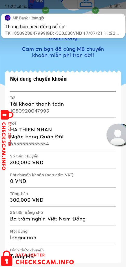 Evidence against Ha Thien Nhan