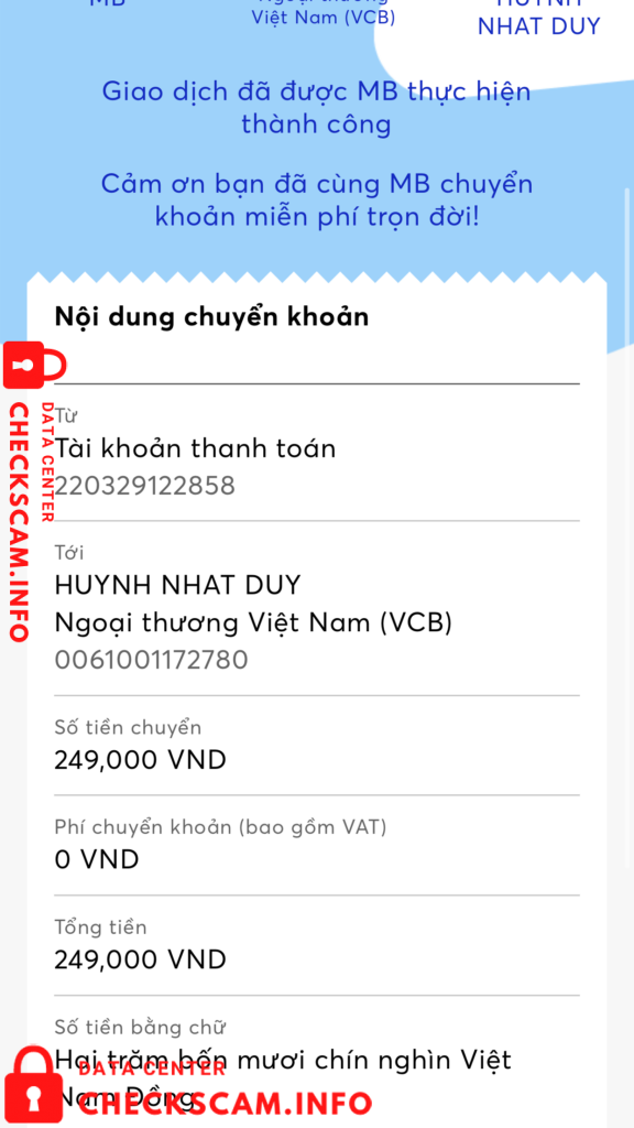 Evidence against Huynh Nhat Duy