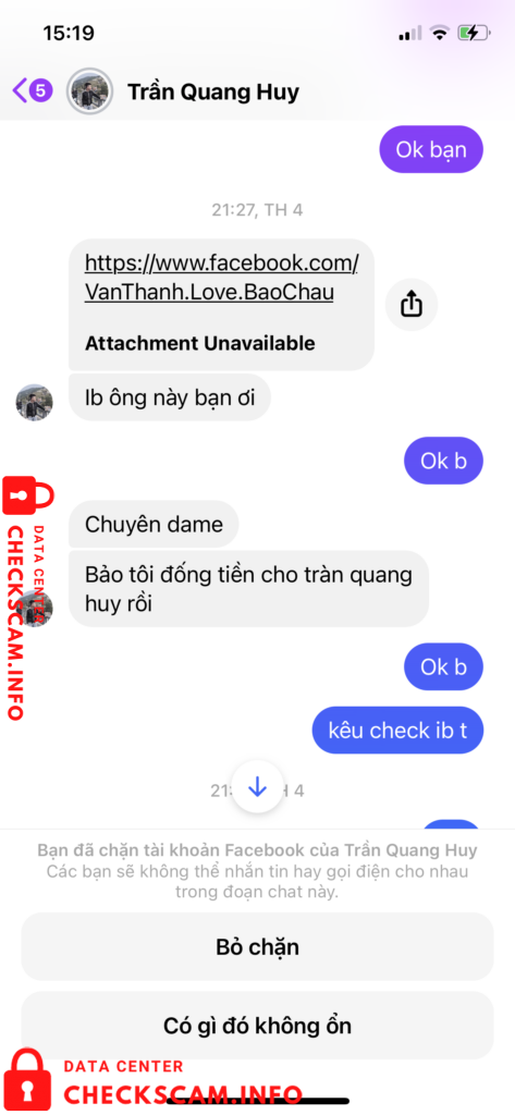 Evidence against Trần Quang Huy