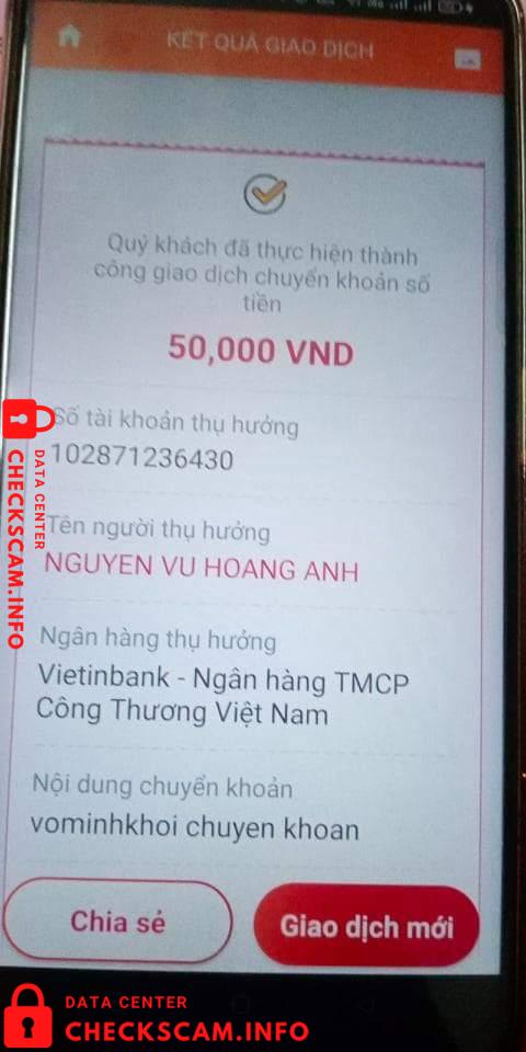 Evidence against Nguyen Vu Hoang Anh