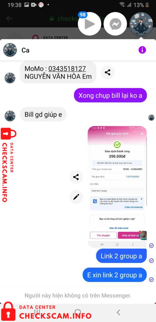 Evidência contra Nguyễn Văn Hòa